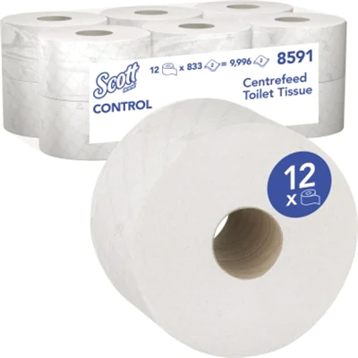 Scott® Toilettenpapier Control™ 2-lagig Fasern, 100 % recycelt weiß 833 Bl./Rl. 12 Rl./Pack. Scott® Toilettenpapier Control™ 2-lagig Fasern, 100 % recycelt weiß 833 Bl./Rl. 12 Rl./Pack.