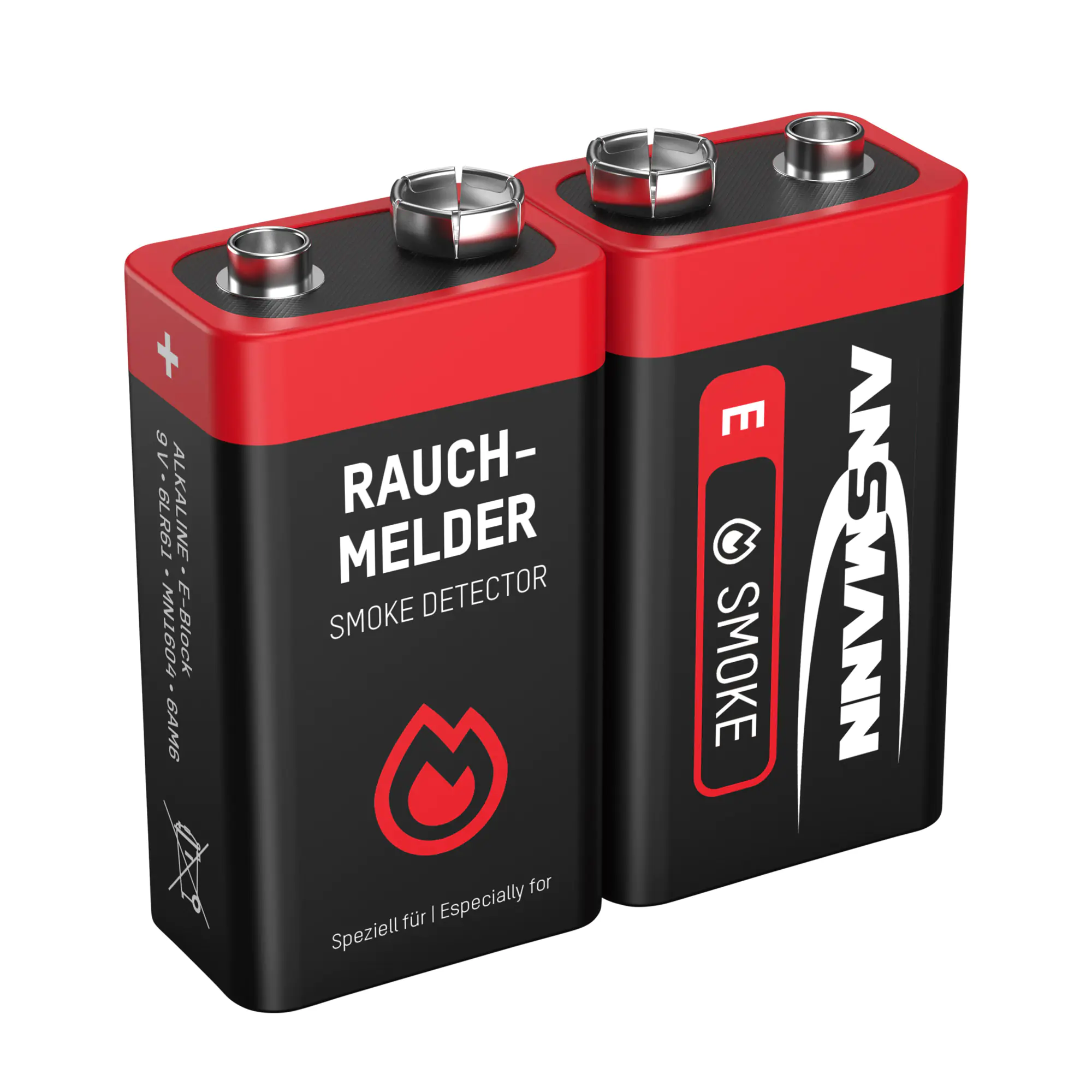 Ansmann 1515-0006, Wiederaufladbarer Akku, 9V, Alkali, 9 V, 2 Stück(e), Cd (cadmium), Hg (Quecksilber)