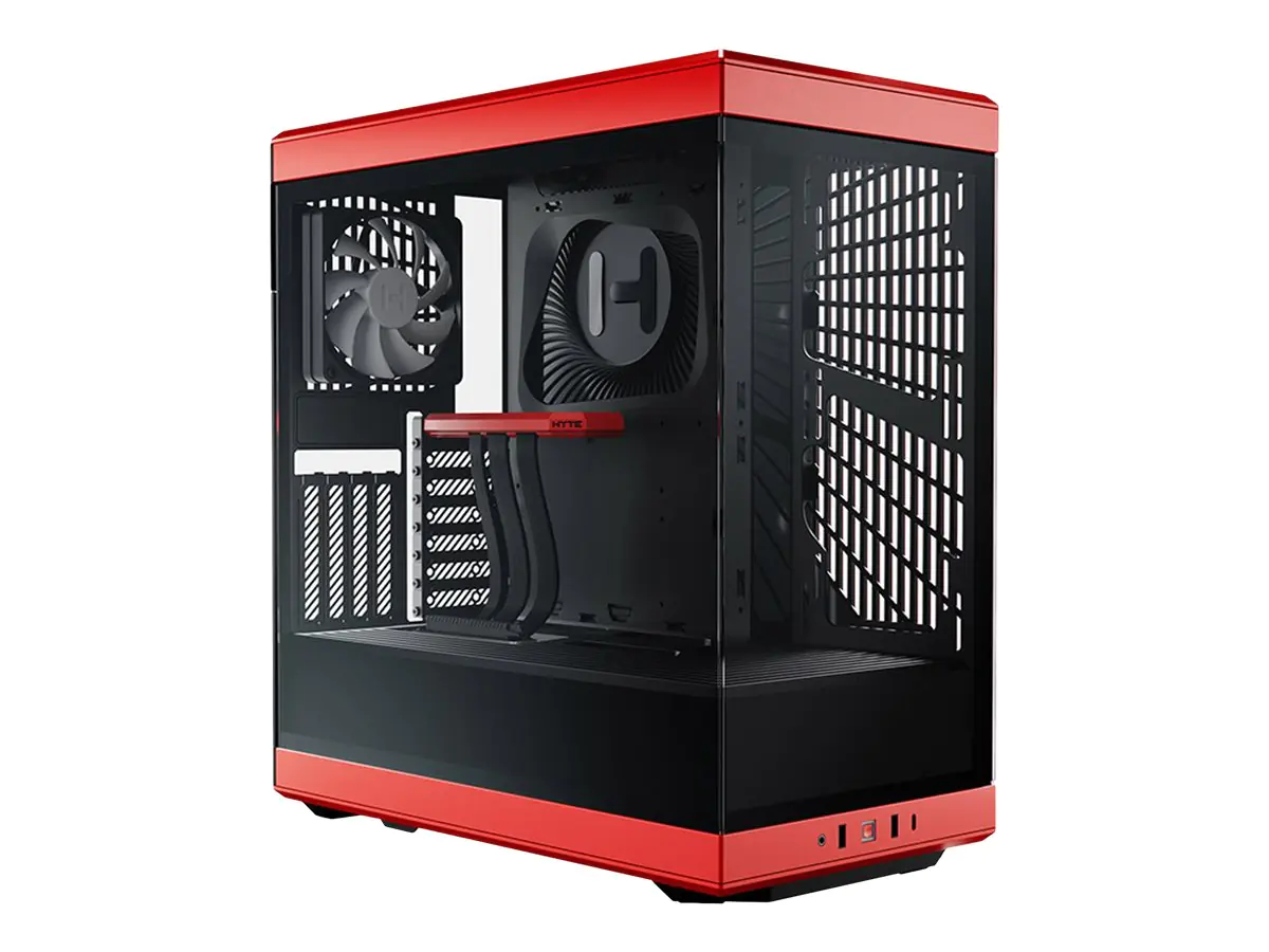 HYTE Y40 - Mid tower - ATX - Seitenteil mit Fenster (gehärtetes Glas) - keine Spannungsversorgung (ATX) - Rot - USB/Audio