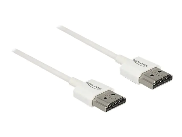 DeLOCK High Speed HDMI with Ethernet - HDMI mit Ethernetkabel - HDMI (M) bis HDMI (M) - 1.5 m - Dreifachisolierung - weiß - 4K Unterstützung