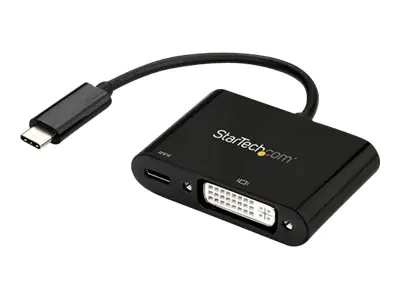 StarTech USB-C auf DVI Adapter mit USB Stromversorgung -USB Typ C Adapter - DVI Adapter - 1920 x 1200 - Schwarz - Externer Videoadapter - Parade PS171 - USB-C - DVI - Schwarz