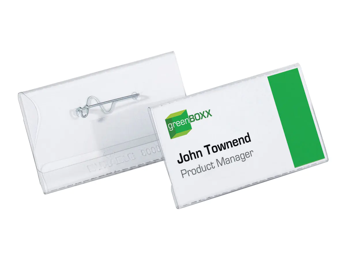 Durable Namensschild - für 40 x 75 mm - Nadel - durchsichtig (Packung mit 100) 8008-19