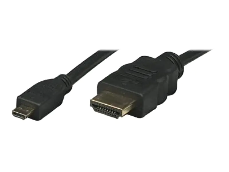 TECHly - Highspeed - HDMI-Kabel mit Ethernet - HDMI männlich zu 19 pin micro HDMI Type D männlich - 1 m - doppelt abgeschirmtes Twisted-Pair-Kabel - Schwarz - 4K Unterstützung, 1080p-Unterstützung