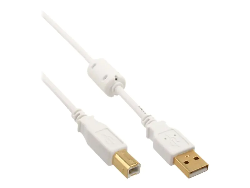 InLine - USB-Kabel - USB Typ B (M) zu USB (M) - USB 2.0 - 5 m - weiß
