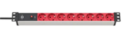 Brennenstuhl 1390007118 - 2 m - 8 AC-Ausgänge - Indoor - IP20 - Schwarz - Rot - 10 A