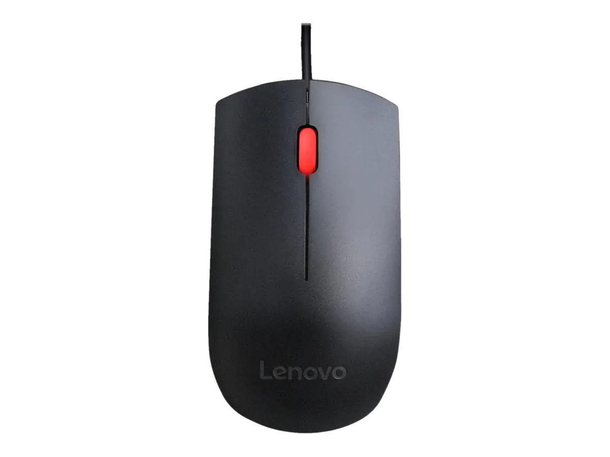 Lenovo Essential - Maus - rechts- und linkshändig - optisch - 3 Tasten - kabelgebunden - USB - Schwarz Lenovo Essential - Maus - rechts- und linkshändig - optisch - 3 Tasten - kabelgebunden - USB - Schwarz
