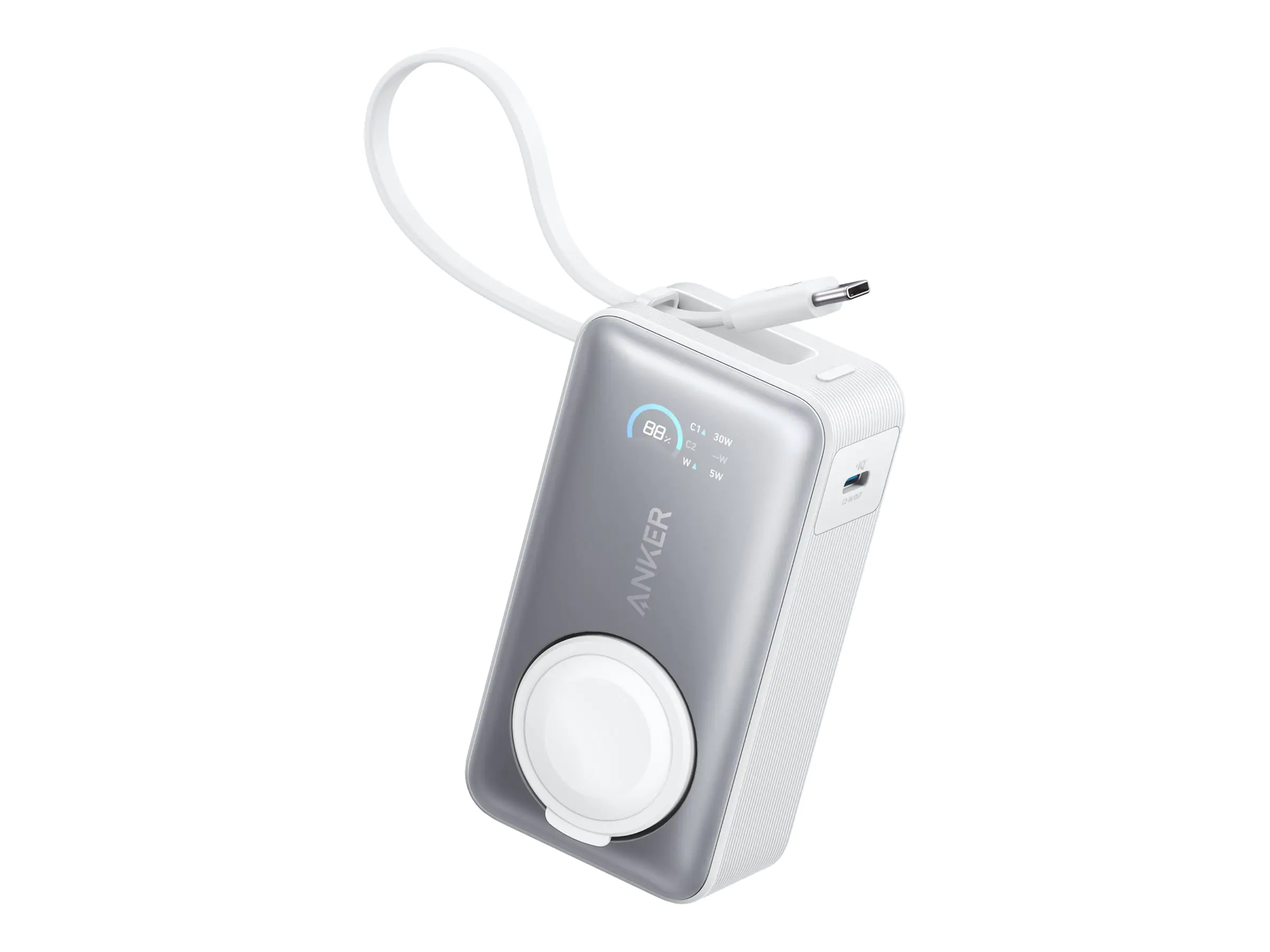ANKER MagGo - Powerbank - für Apple Watch - 10000 mAh - 35 Watt - 2 Ausgabeanschlussstellen (USB-C) A1657G21