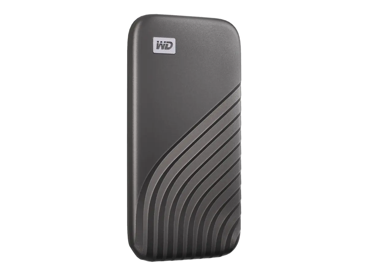 WD My Passport SSD WDBAGF5000AGY - SSD - verschlüsselt - 500 GB - extern (tragbar) - USB 3.2 Gen 2 (USB-C Steckverbinder) - 256-Bit-AES - Space-grau