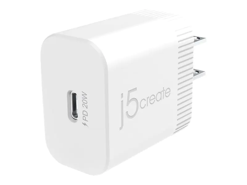 J5Create JUP1420 - Netzteil - 20 Watt - 3 A - Fast Charge, PD 3.0 (24 pin USB-C) - weiß - Nordamerika - für Apple iPhone 12