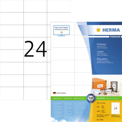 HERMA Etikett PREMIUM 4451 70x42mm weiß 2.100 St./Pack. HERMA Etikett PREMIUM 4451 70x42mm weiß 2.100 St./Pack.