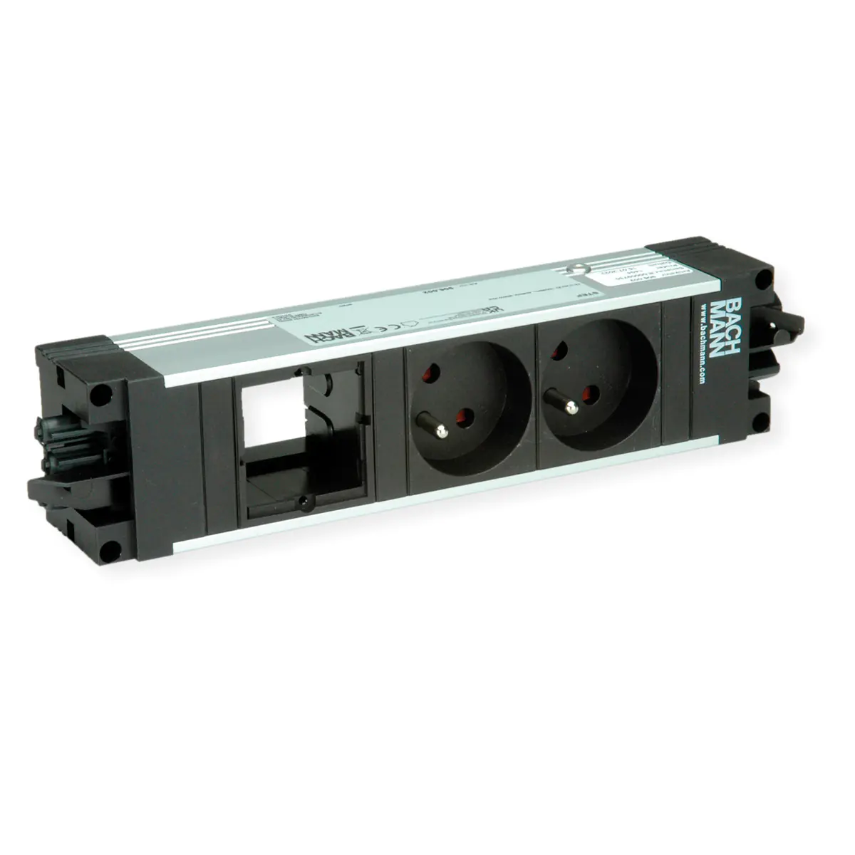 Bachmann STEP ALU - Steckdosenleiste - Eingabe, Eingang GST18 - Ausgangsanschlüsse: 2 (French / UTE) 906.002