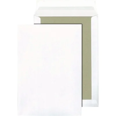 MAILmedia Papprückwandtasche DIN B4 mit Fenster 120g/m² mit Haftklebung Offsetpapier weiß 100 St./Pack.
