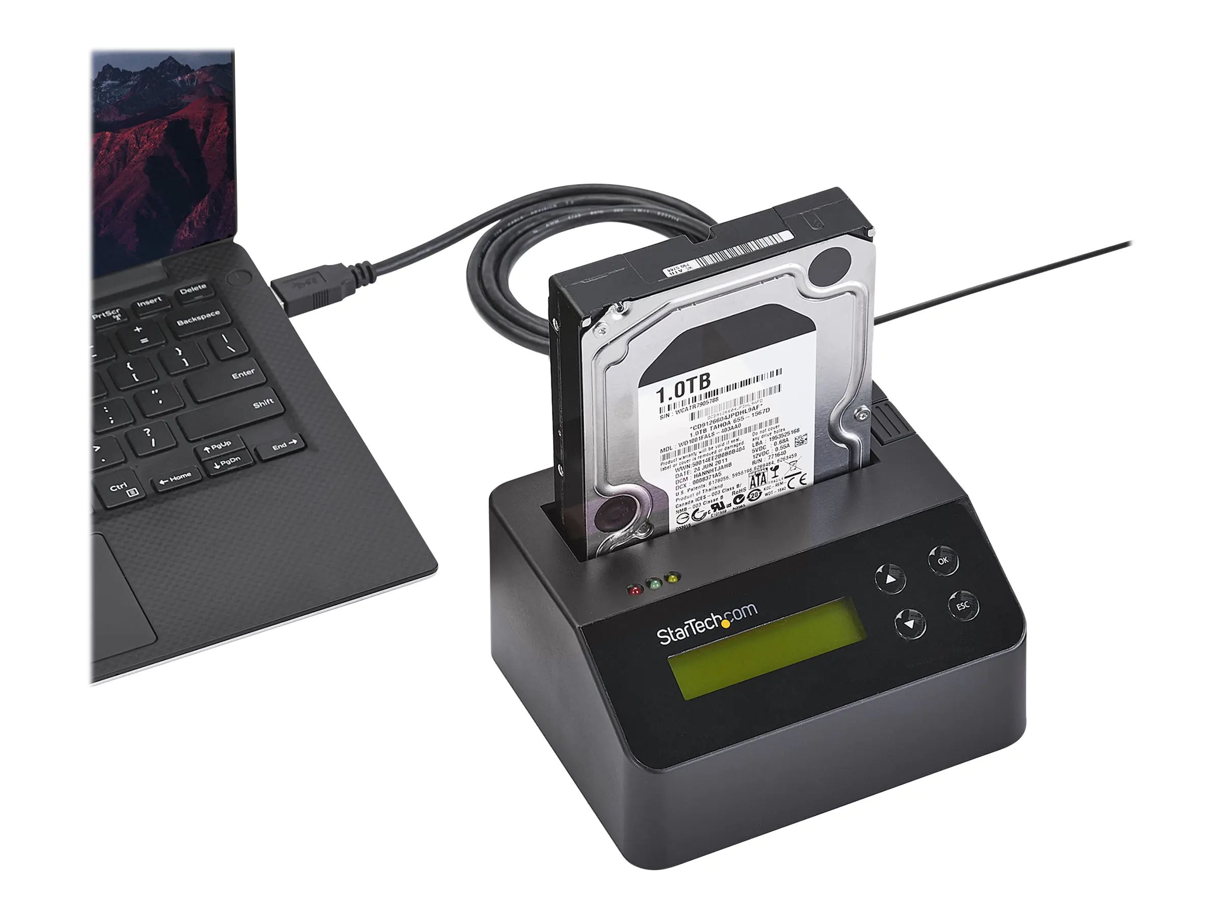 StarTech USB 3.0 Standalone Eraser Dock für 2.5und 3.5” SATA SSD/HDD Laufwerke - Secure Drive Erase mit Belegdruck - Festplattenlöscher - Schwarz - für P/N: SVA12M5NA