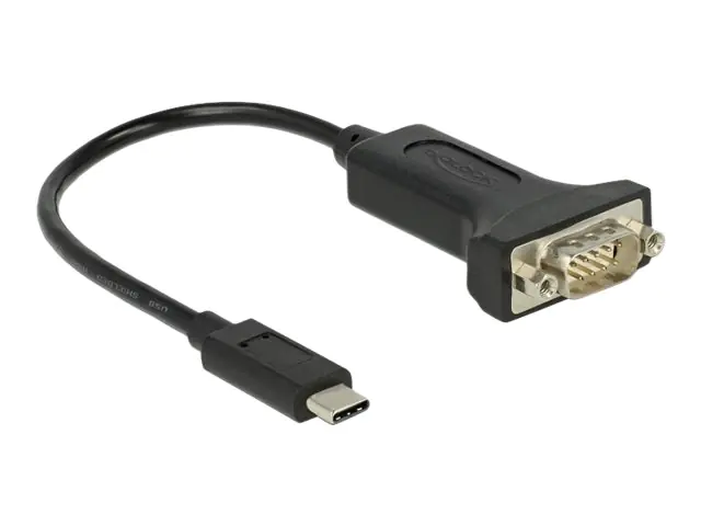 Delock - Kabel USB / seriell - 24 pin USB-C (M) zu DB-9 (M) - 15 cm - Schwarz