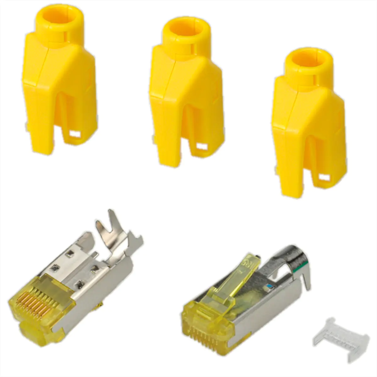 Hirose RJ45 Stecker STP TM31 gelb 50 Stueck 3 Elemente Cat.6A