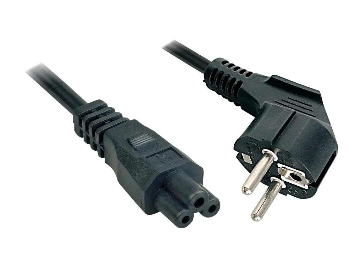 Lindy - Stromkabel - IEC 60320 C5 zu power CEE 7/7 (M) - 2 m - geformt - Schwarz