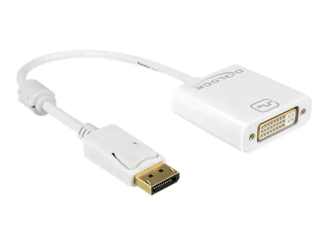 Delock - DisplayPort-Adapter - DisplayPort (M) zu DVI-I (W) - 20 cm - weiß