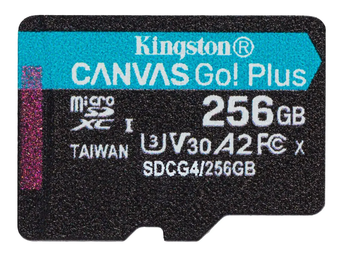 Kingston 256GB microSDXC Canvas Go Plus Gen4 200R A2 U3 Einzelpaket ohne ADP, 25... - KINGSTON 256GB