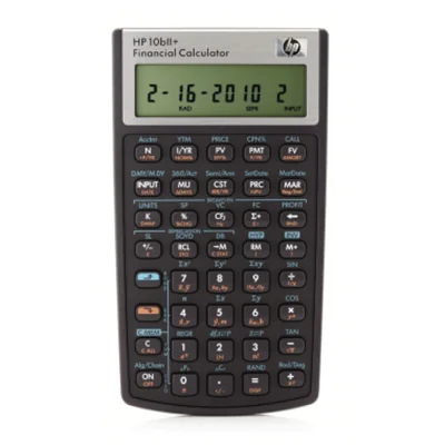 HP Taschenrechner HP 10bII+ 1 x 12-stellig 170 Funktionen schwarz/silber Batterie