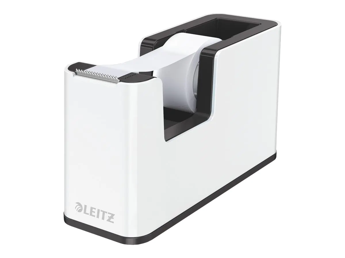 Leitz Tischabroller WOW Duo Colour 19 mm x 33 m (B x L) inkl. 1 Rolle Klebeband mit Lösungsmittel schwarz/weiß