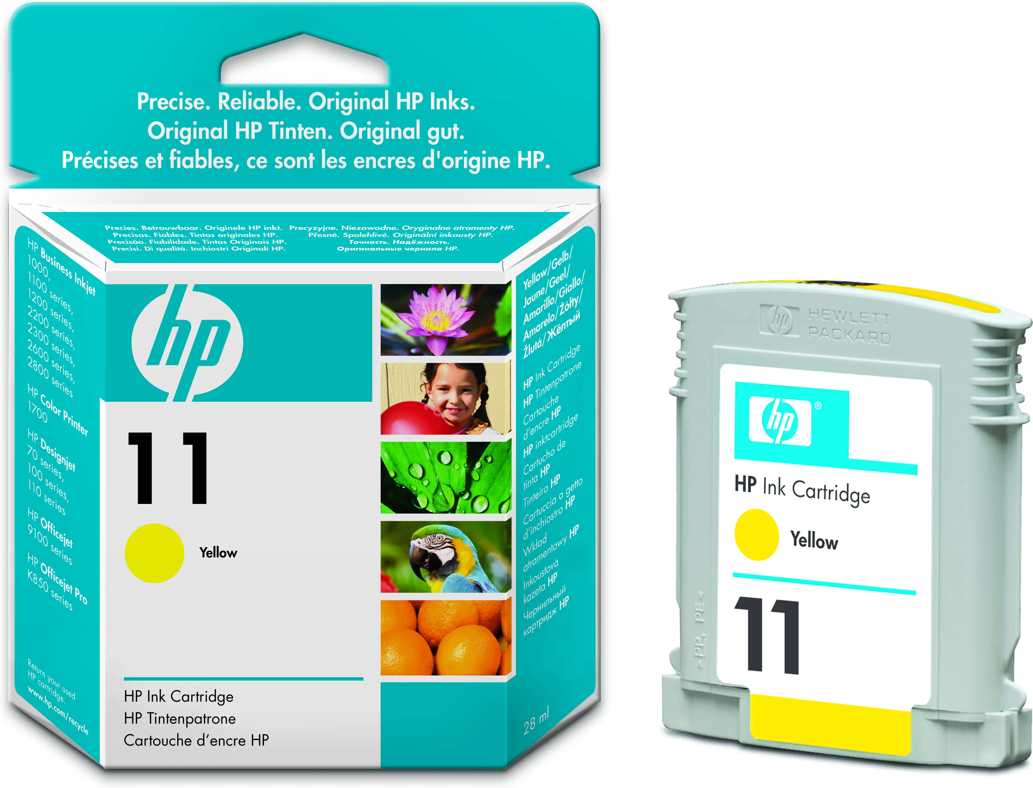 HP 11 - 28 ml - Gelb - original - Tintenpatrone - für Business Inkjet 1000, 1100, 1200, 2300, 2800; DesignJet 110, 70; Officejet Pro K850 HP 11 - 28 ml - Gelb - original - Tintenpatrone - für Business Inkjet 1000, 1100, 1200, 2300, 2800; DesignJet 110, 70; Officejet Pro K850