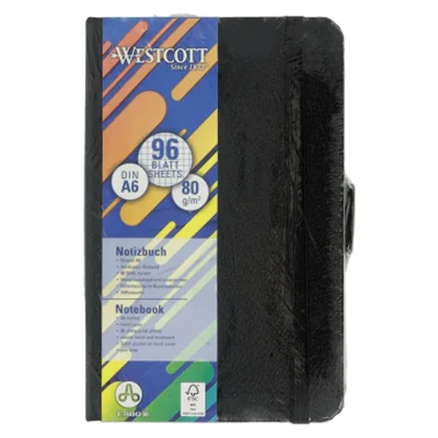 Westcott Notizbuch DIN A6 kariert schwarz 96 Bl. Westcott Notizbuch DIN A6 kariert schwarz 96 Bl.
