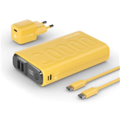 RealPower PB-20000, 20000 mAh, Lithium Polymer (LiPo), 22,5 W, Gelb 390655