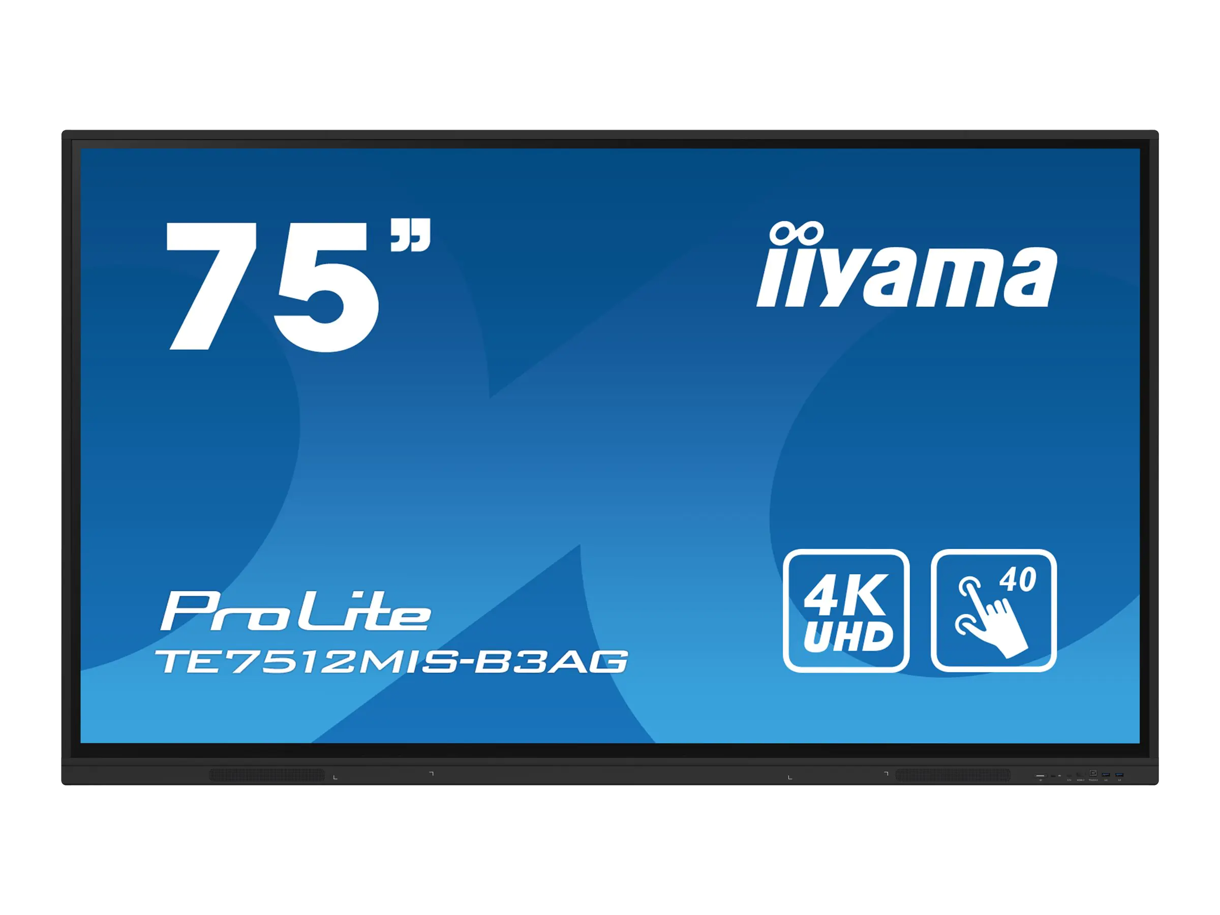 Iiyama ProLite TE7512MIS-B3AG - 190 cm (75") Diagonalklasse (189.3 cm (74.5") sichtbar) LCD-Display mit LED-Hintergrundbeleuchtung - interaktive Digital Signage - mit Touchscreen (Multi-Touch) / optionaler Slot-in-PC - 4K UHD (2160p) 3840 x 2160 - sc