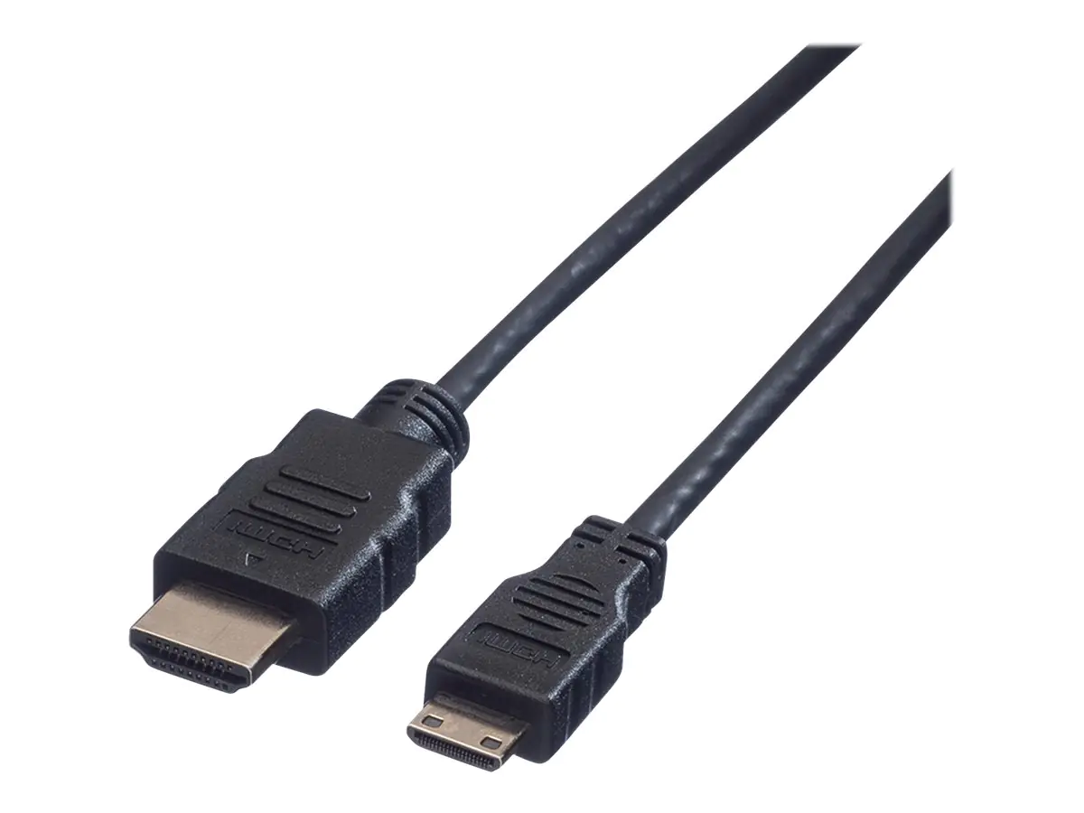 VALUE High Speed - HDMI-Kabel mit Ethernet - HDMI männlich zu mini HDMI männlich - 2 m - abgeschirmt - Schwarz VALUE High Speed - HDMI-Kabel mit Ethernet - HDMI männlich zu mini HDMI männlich - 2 m - abgeschirmt - Schwarz
