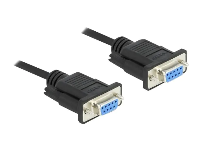 Delock - Kabel seriell - DB-9 (W) zu DB-9 (W) - 5 m - Daumenschrauben - Schwarz