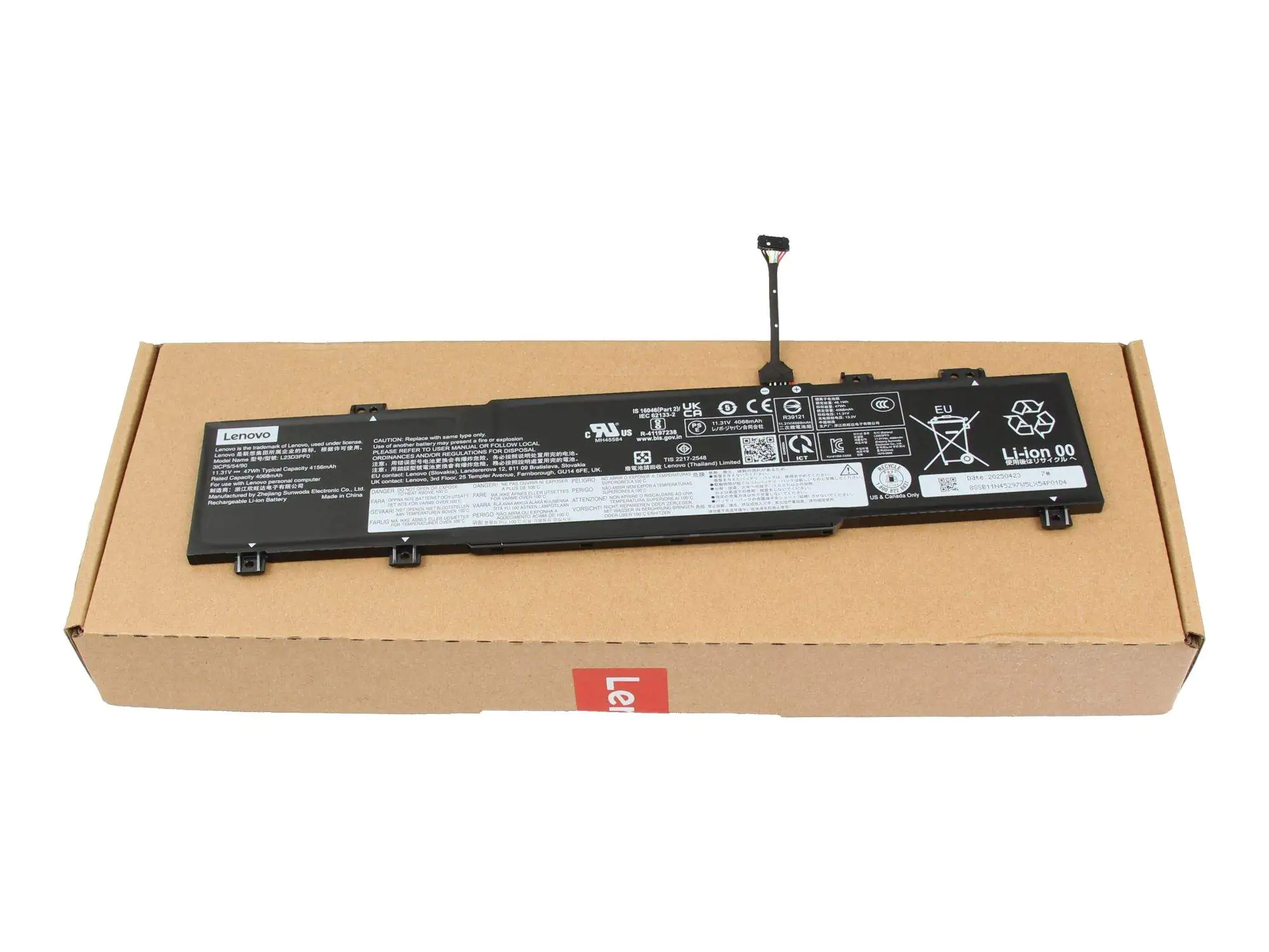 Lenovo 5B11K09317 Akku 47Wh Original 3 Zellen - Batterie - 4.156 mAh