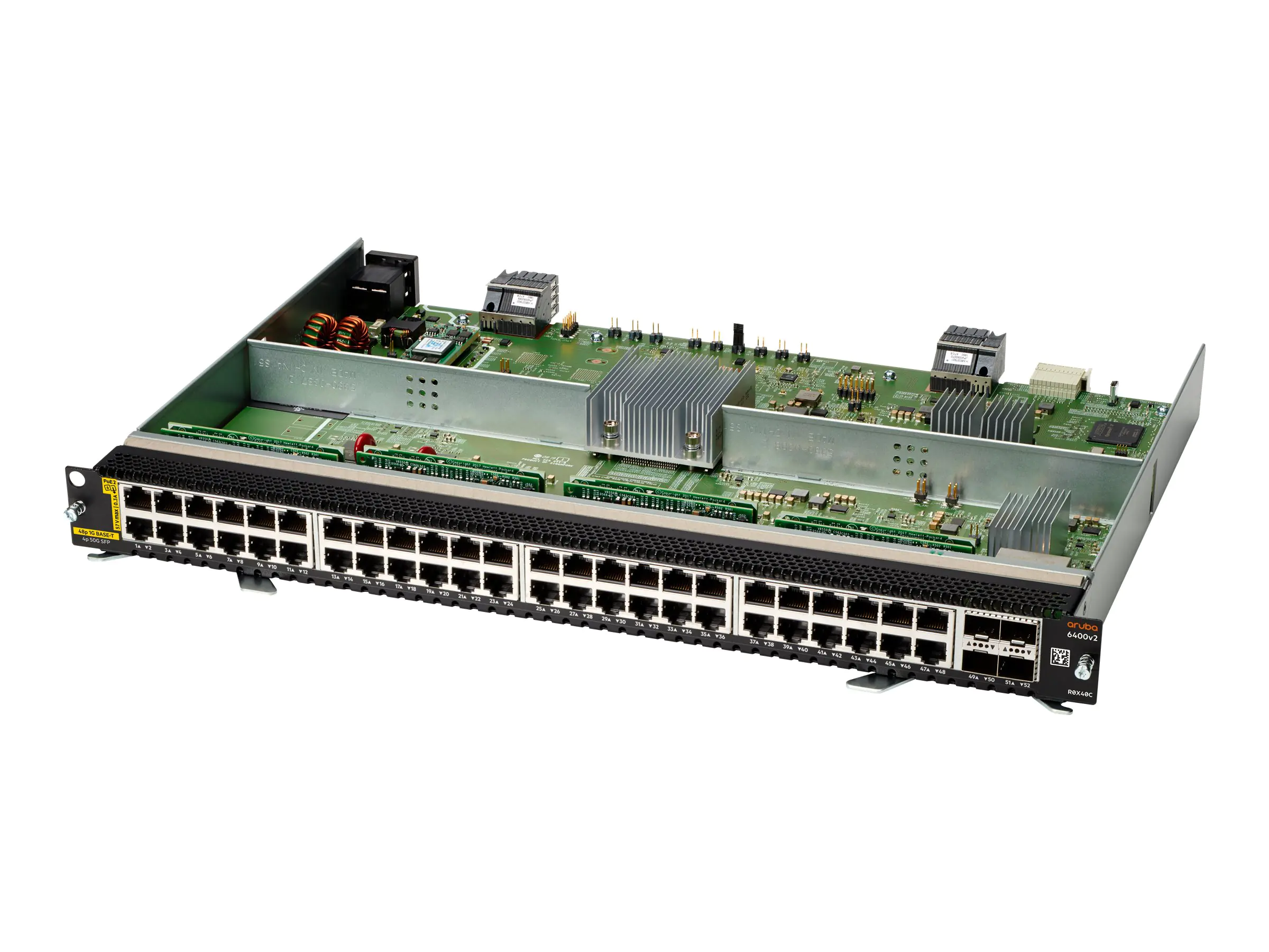 HPE Aruba 6400 48-port 1GbE Class 6 PoE and 4-port SFP56 v2 Module - Switch - L3 - 48 x 10/100/1000 (PoE) R0X40CR
