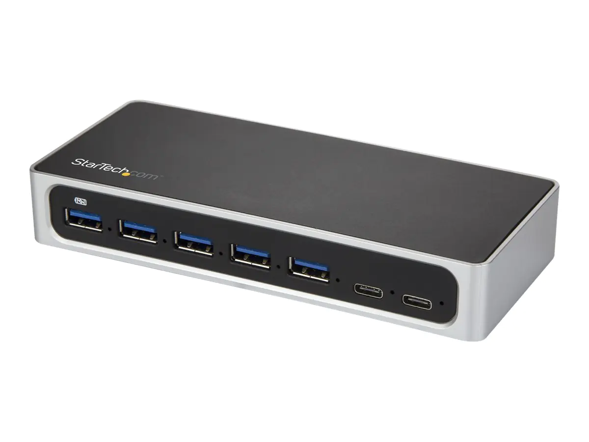 StarTech 7 Port USB-C Hub - USB C auf 5x USB-A und 2x USB Type-C - USB 3.0 - 7 Port USB Hub - Powered USB Hub - USB Typ C auf USB - Hub - 5 x SuperSpeed USB 3.0 + 2 x USB-C - Desktop