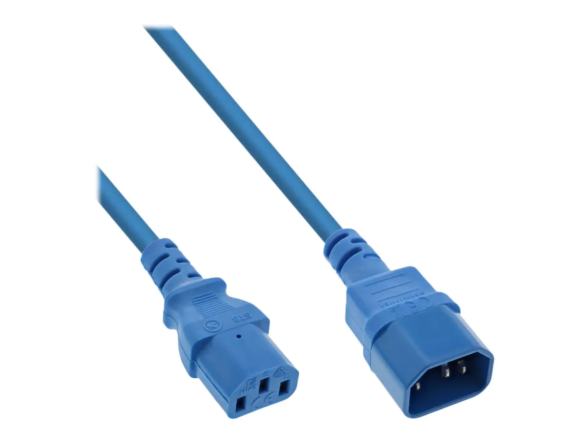 InLine - Spannungsversorgungs-Verlängerungskabel - power IEC 60320 C13 zu IEC 60320 C14 - 250 V - 75 cm - Blau