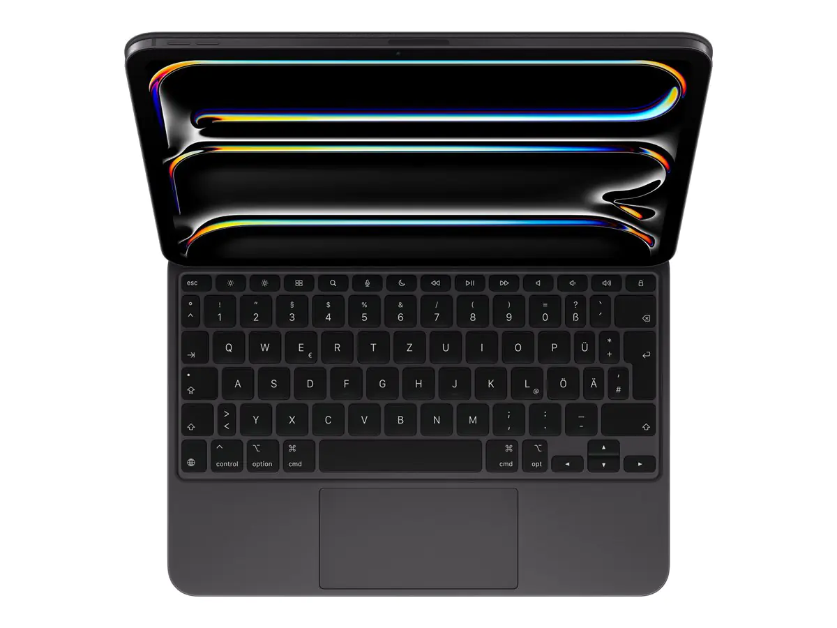 Apple Magic Keyboard - Tastatur und Foliohülle - mit Trackpad - hinterleuchtet - Apple Smart connector - QWERTZ - Deutsch - Schwarz - für 11-inch iPad Pro (M4, M5) MWR23D/A