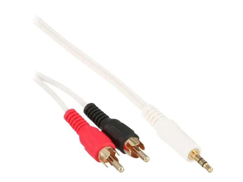 InLine - Audiokabel - mini-phone stereo 3.5 mm männlich zu RCA x 2 männlich - 2.5 m - weiß