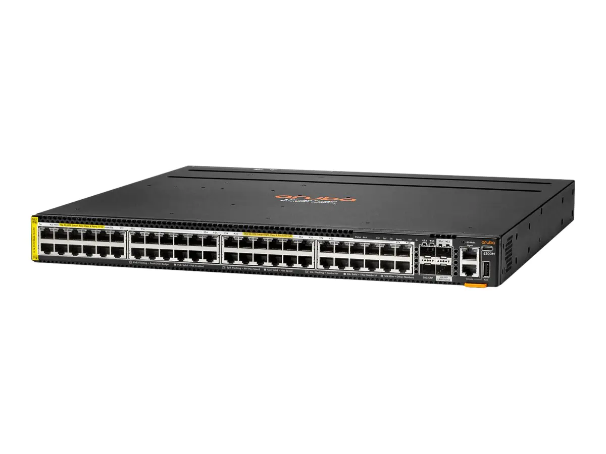 HPE Aruba 6300M - Switch - L3 - managed - 48 x 100/1000/2.5G/5G (PoE++) R8S91AR
