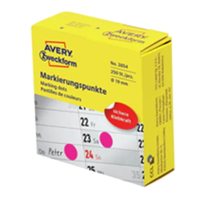 Avery Zweckform Markierungspunkt 3854 19mm magenta 250 St./Pack.