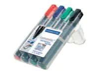 STAEDTLER Lumocolor - Marker - permanent - Schwarz, Rot, Blau, Grün - 2-5 mm (Packung mit 4) 350 WP4