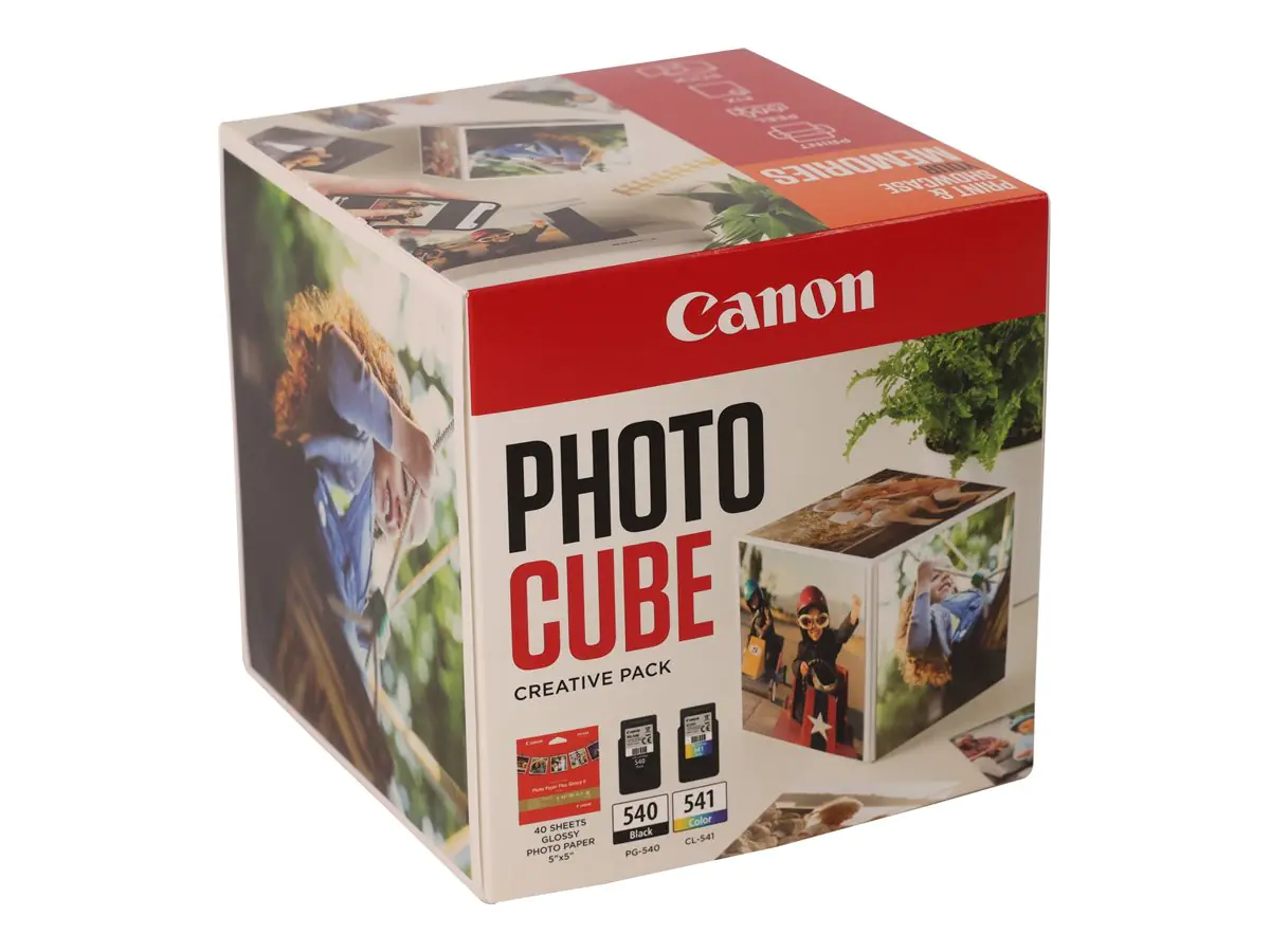 Canon Photo Cube Creative Pack - Glänzend - 2er-Pack - Schwarz, Farbe (Cyan, Magenta, Gelb) - original - orange - Tintenpatrone / Papierkit - für PIXMA TS5150, TS5151