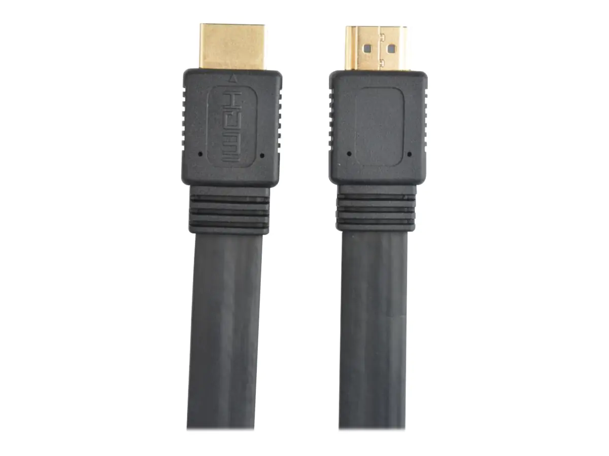 TECHly ICOC HDMI2-FE-010TY - HDMI-Kabel mit Ethernet - HDMI männlich zu HDMI männlich - 1 m - Schwarz - flach