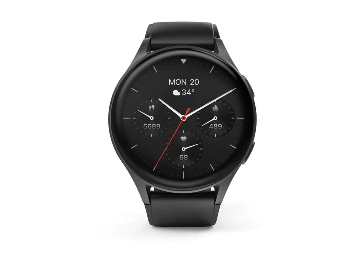 Hama 8900 - Dark gray aluminum alloy - intelligente Uhr mit Armband - schwarz - Anzeige 3.63 cm (1.43") 00178611