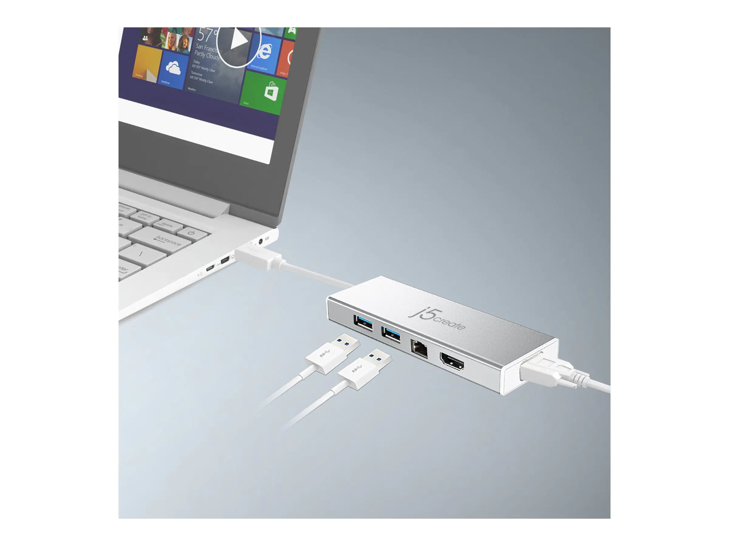 J5Create JUD380 - Dockingstation - USB 3.0 - VGA, HDMI - 1GbE