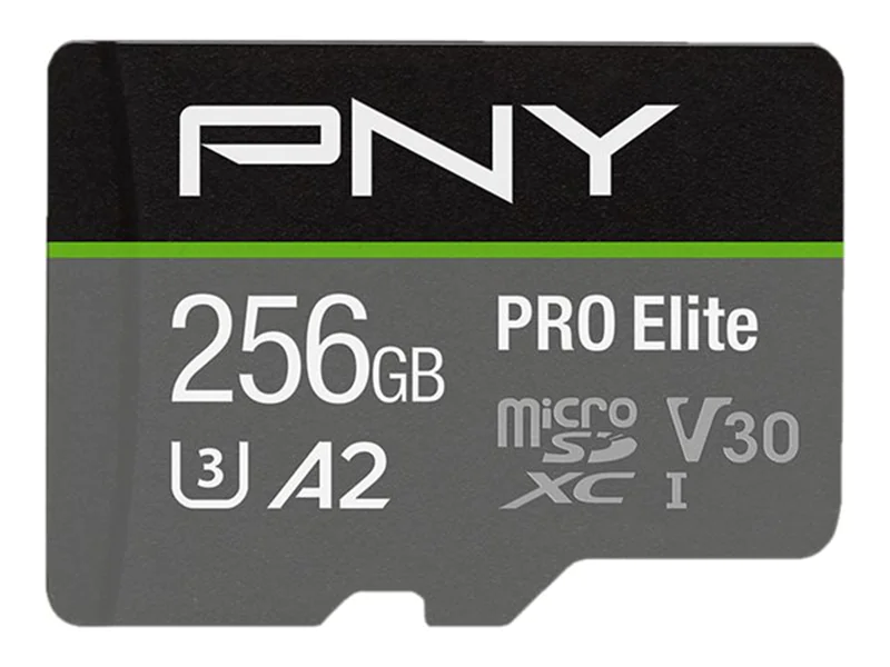 PNY PRO Elite - Flash-Speicherkarte - 256 GB - A2 / Video Class V30 / UHS-I U3 / Class10 - microSDXC UHS-I