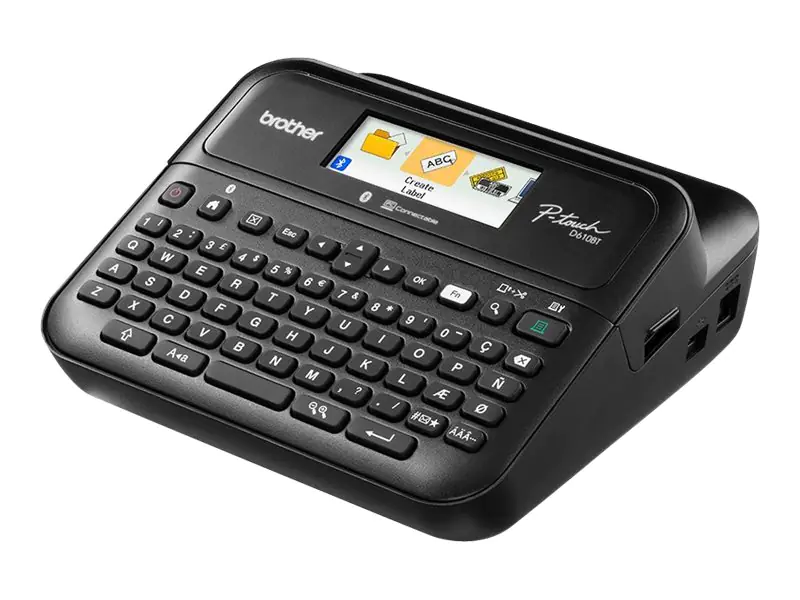 Brother P-Touch PT-D610BTVP - Beschriftungsgerät - s/w - Thermotransfer - 24 mm Breite - 180 x 360 dpi - bis zu 30 mm/Sek. - USB, Bluetooth 5.0 - Cutter - 7-zeiliger Druck, Druckvorschau, Spiegelschrift, Vertikaler Druck, Mehrfachausdruck - Schwarz Brother P-Touch PT-D610BTVP - Beschriftungsgerät - s/w - Thermotransfer - 24 mm Breite - 180 x 360 dpi - bis zu 30 mm/Sek. - USB, Bluetooth 5.0 - Cutter - 7-zeiliger Druck, Druckvorschau, Spiegelschrift, Vertikaler Druck, Mehrfachausdruck - Schwarz