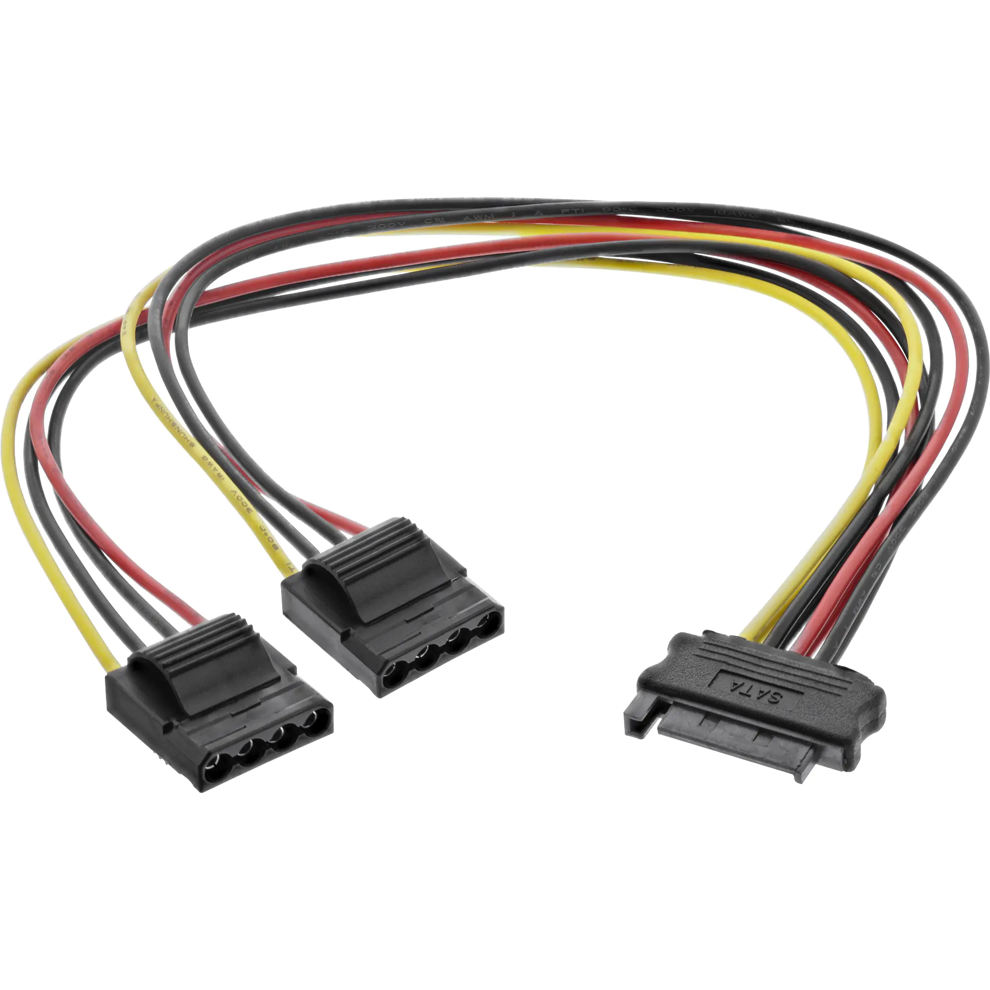 InLine SATA Strom-Y-Kabel - SATA Buchse an 2x 13,34cm (5,25") Stecker - 0,3m 29684