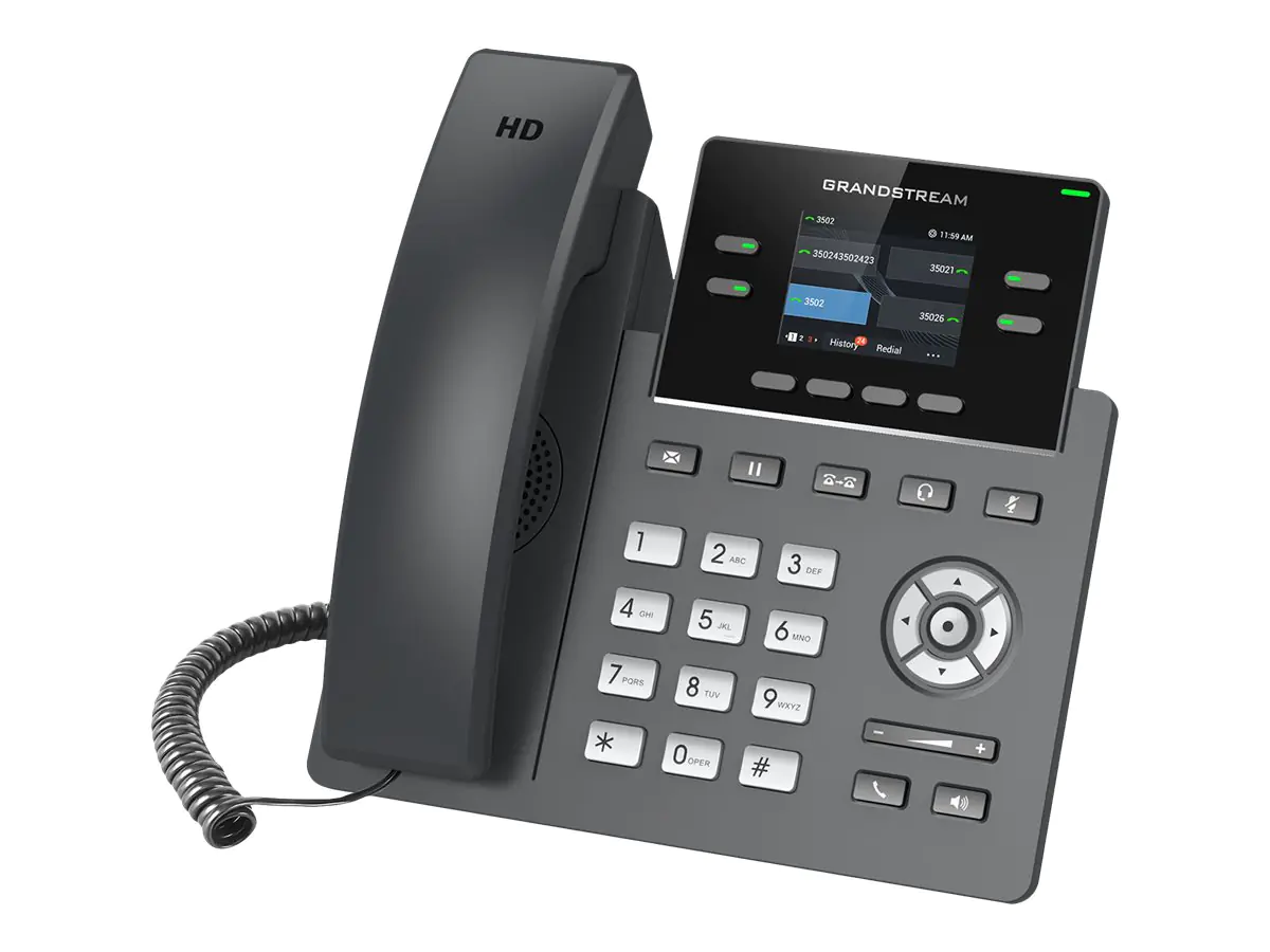 Grandstream GRP2612P - VoIP-Telefon mit Rufnummernanzeige/Anklopffunktion - dreiweg Anruffunktion - SIP, RTCP, RTP, SRTP - 2 Leitungen