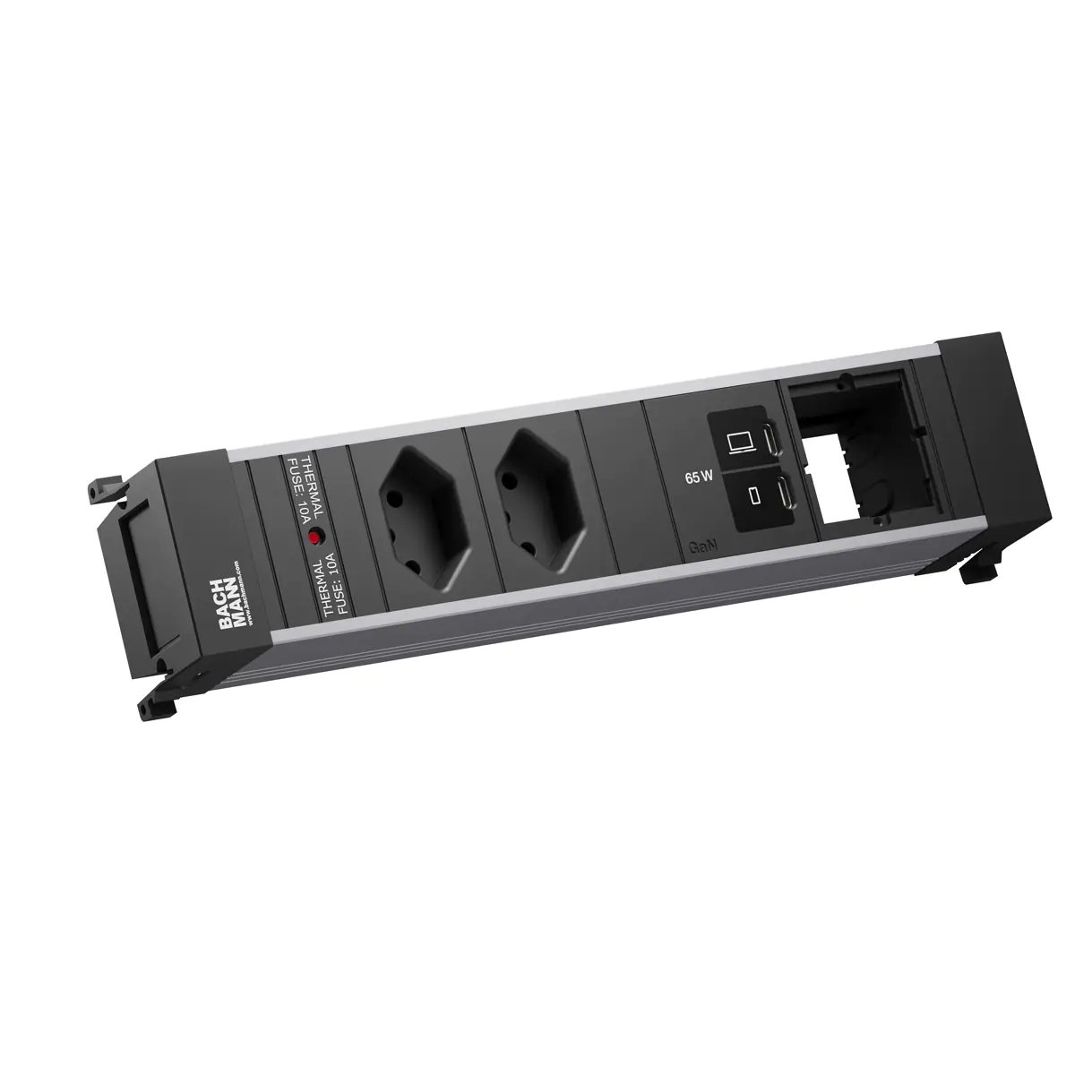 Bachmann Einbausteckerleiste POWER FRAME M 2xT13 1xUSB C/C 65W 1xCM BM0023901