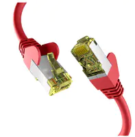 EFB-Elektronik - Patch-Kabel - RJ-45 (M) zu RJ-45 (M) - 10 m - 6 mm - S/FTP, PiMF - CAT 6a - geschirmt, halogenfrei, geformt, verseilt, Knickschutzmanschette, bis zu 10 Gbps Datentransferrate, Steckerbelegung 1:1 - Rot