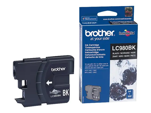 Brother LC980BK - Schwarz - Original - Tintenpatrone - für Brother DCP-145, 163, 167, 193, 195, 197, 365, 373, 375, 377, MFC-250, 255, 290, 295, 297